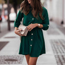 Chic Women's Shirt Dress with Knot & Pocket