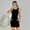 Women's Fitted Athletic Dress with Pockets and Stylish Accents