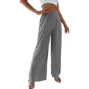 Wide Leg Pleated Women's Pants with Elastic Waist
