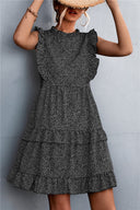 Women's Flowing Summer Dress with Ruffled Hems and Feminine Shape