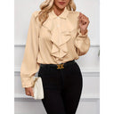 Chic Women's Blouse with Ruffled Sleeves