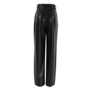 Chic Wide Faux Leather Trousers for Women