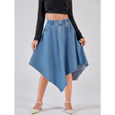Asymmetrical Denim Skirt with Stylish Hem