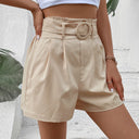 Chic High-Waist Shorts with Belt and Pleats