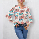 Floral Print Blouse with Wide Sleeves