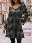 Women's Checkered Dress with Handy Side Pockets