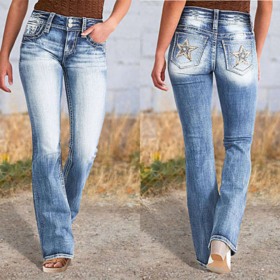 Flexible Stretch Women's Bootcut Jeans with High Comfort Waistband