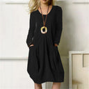 Chic Cotton Dress with Pocket Design