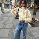 Chic Women's Polka Dot Fitted Blouse