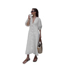Women's Relaxed Linen Button-Up Dress
