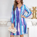Chic Striped Women's Dress with Pockets