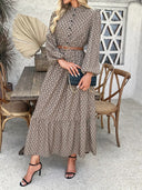 Chic Women's Maxi Dress with Stylish Waist Belt