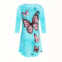 Floral Butterfly Women's Dress - Loose Fit Style
