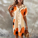 Floral Accented Women's Shirt Dress with Chic Design