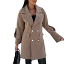 Chic Oversized Blazer with Double-Breasted Design and Handy Pockets