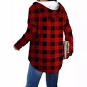 Chic Women's Hooded Checkered Blouse