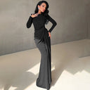 Chic Long Sleeve Maxi Dress with Ruching