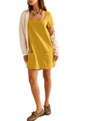 Chic Summer Dress with Square Neckline and Handy Pockets