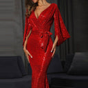 Stunning Sequin Evening Gown with Statement Sleeves