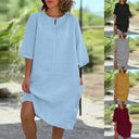 Chic Airy Dress with Convenient Pockets and Stylish Neckline