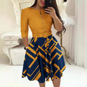 Women's Chic Zip Design Dress with Waistline Accent