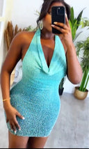 Women's Short Dress with Shimmering Texture and Adjustable Straps