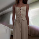 Chic Women's Corset Blouse with Lacing Design