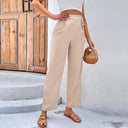 High-Waist Drawstring Pants for Women - Chic Wide-Leg Design