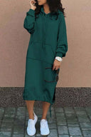 Chic Women's Hoodie Dress with Pocket Design