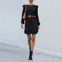 Woman's Ruffle Detail Dress with Chic Waistline
