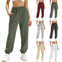 Women's Elastic Waist Trousers with Pockets