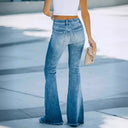 Vintage High-Waisted Flared Jeans with Frayed Hem