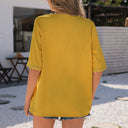 Chic Lace Trim V-Neck Blouse for Women