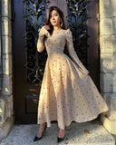 Chic Long Sleeve Maxi Dress with Side Slit