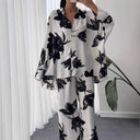Floral Print Women's Blouse Ensemble