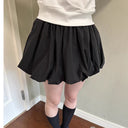 Women's Checkered Skirt with Elastic Waist and Side Pockets