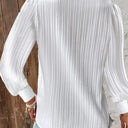 Textured Ladies' Blouse with Romantic Lace Accents