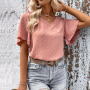 Women's Ruffle V-Neck Blouse for Stylish Elegance
