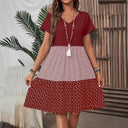 Chic V-Neck Women's Dress with Trendy Patterns