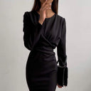 Chic Long Sleeve Wrap Dress for Women