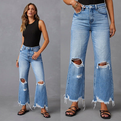 Vintage-Inspired Women's Flared Denim Jeans