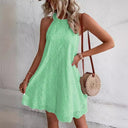 Chic High Neck Summer Dress with Feminine Touches