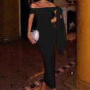 Chic Off-Shoulder Maxi Dress with Flattering Silhouette