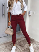 Chic Women's Chino Pants with Stretchy Waist
