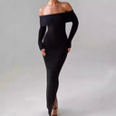 Chic Off-Shoulder Long Sleeve Maxi Dress for Women
