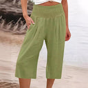 Chic Women's Culottes with Stretchy Waist and Pockets