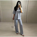 Chic Textured Knit Trousers for Women