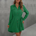 Stylish Women's Shirt Dress with Adjustable Belt and Button Detail
