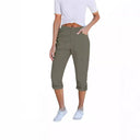 Women's Cargo Pants with Elastic Waist and Utility Pockets