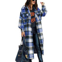 Chic Oversized Checkered Blouse for Women